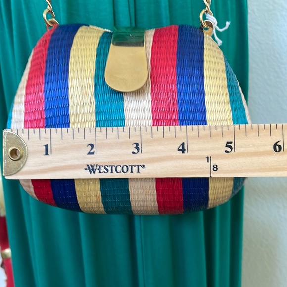 Bamboo Wicker Mini Clutch Shoulder Bag - Picture 6 of 8